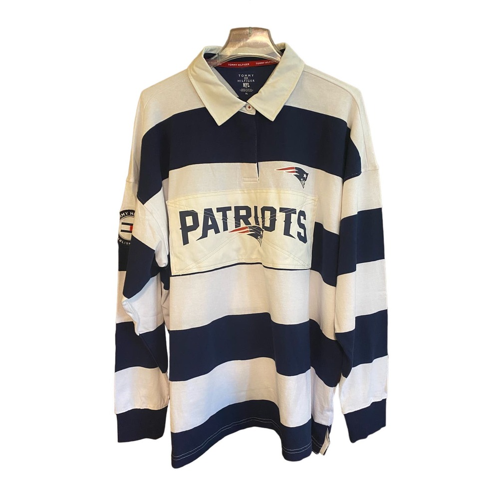 Tommy Hilfiger New England Patriots striped rugby shirt women’s xl
